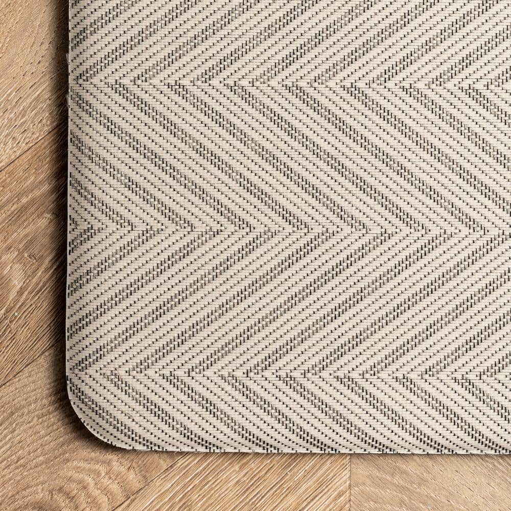 Beige Herringbone Anti-Fatigue Kitchen Comfort Mat, 18" x 30"