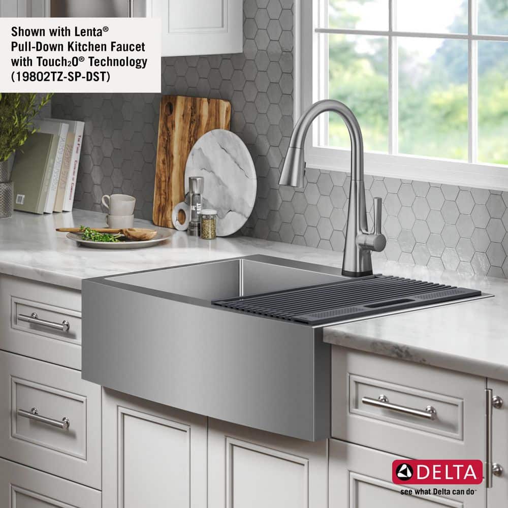 30-Inch Brushed Stainless Steel Farmhouse Drop-In Sink