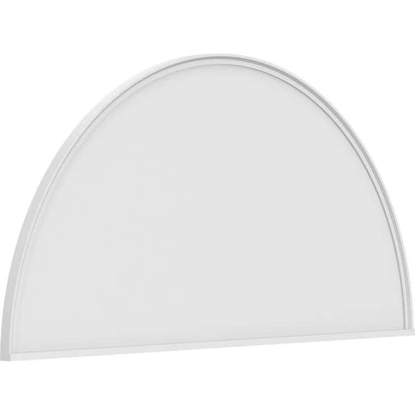 84 in. W x 42 in. H x 2 in. P Half Round Smooth Signature Urethane Pediment, Primed Tan