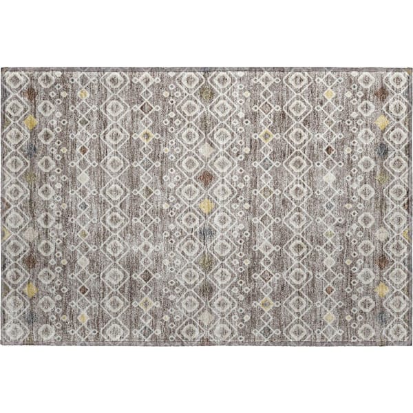 Addison Rugs Mayfield Premium Machine Washable Abstract AMF938 Taupe 2 ft. x 3 ft. Area Rug