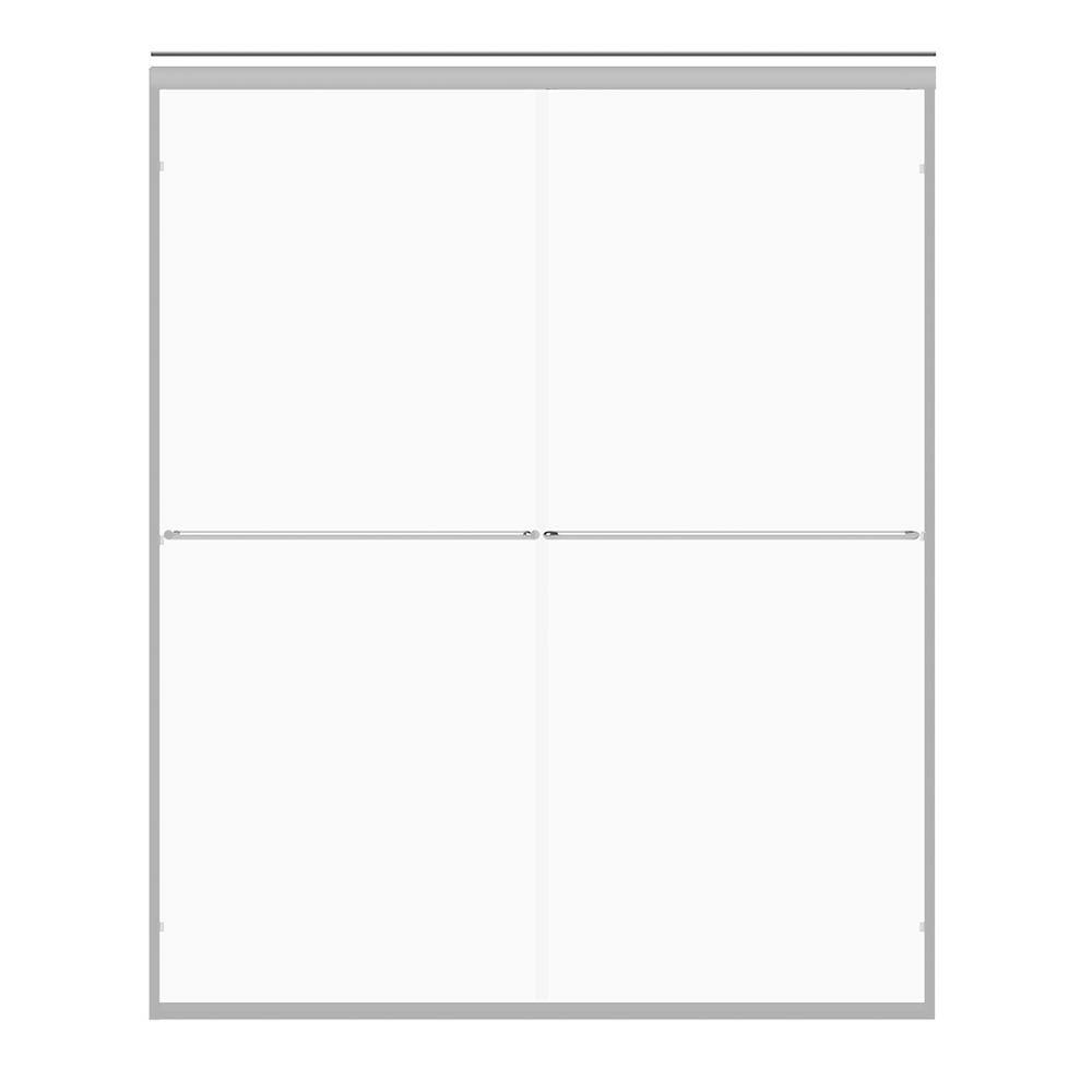 Eurolite 58" Frameless Sliding Shower Door with Chrome Finish