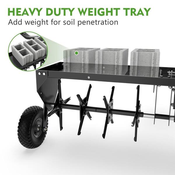 FUFU&GAGA 48 in. Tow Behind Plug Aerator for Lawn Tractors