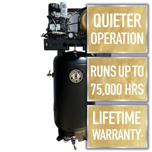 Industrial Gold 80 Gal. 10 HP Rotary Screw 3-Phase Low RPM 150 PSI Electric Air Compressor with Quiet Operation