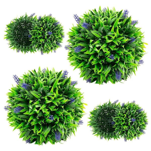1 ft. Artificial Lavender Topiary Balls Tree with Flowers (2-Pack)