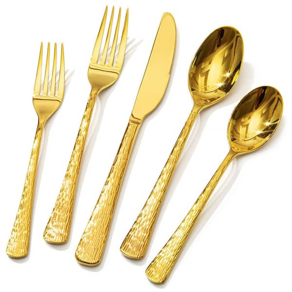 40-Piece Gold 18/10 Stainless Steel Flatware Set Silverware Set (Service For 8)