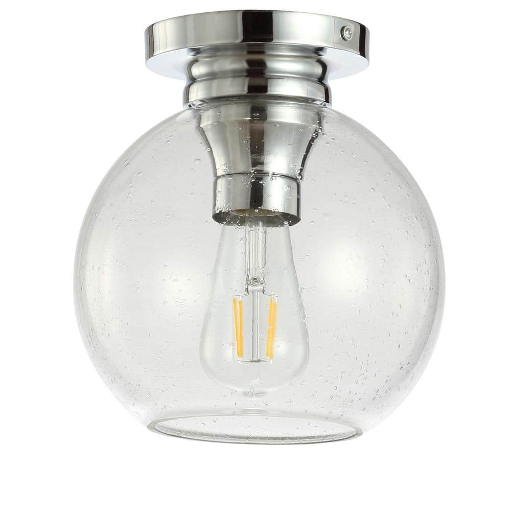 Chrome and Glass LED Flush Mount Ceiling Light