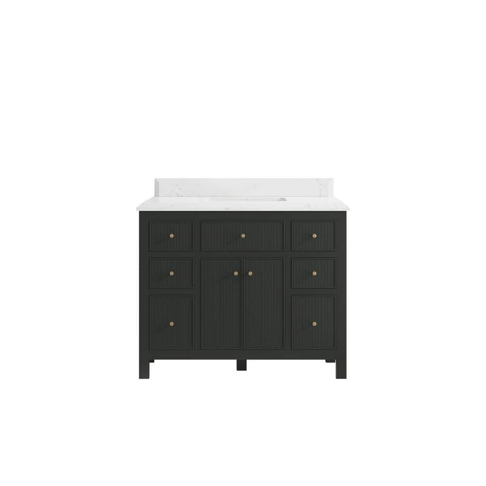 "Sonoma 42 in. W x 22 in. D x 36 in. H Single Sink Bath Vanity in Black Top with 1.5"" Empira Quartz Top" price history on PriceWatchPro