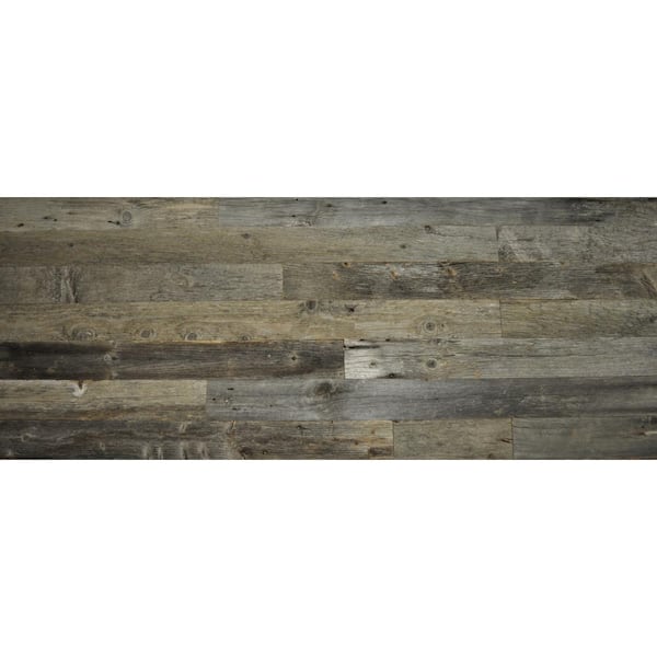 East Coast Rustic Reclaimed Barn Wood Gray Wood 3/8 in. Thick x 5.5 in. Width x Varying Length Solid Hardwood Wall Planks (20 sq. ft/case)