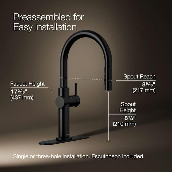 KOHLER Crue Single-Handle Touchless Pull-Down Sprayer Kitchen