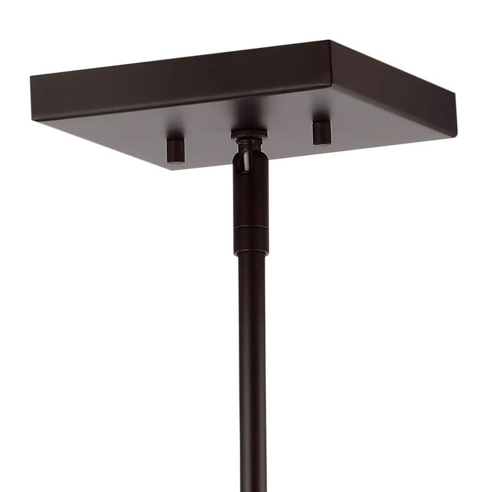 Quinn Industrial Rustic 8.13" Mini LED Pendant in Oil-Rubbed Bronze with Clear Glass