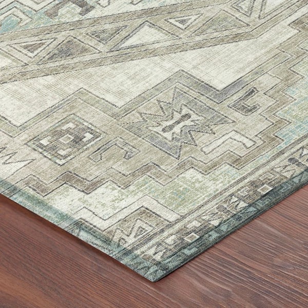 Chantille Machine Washable Indoor/Outdoor Abstract ACN2794 Ivory 9 ft. x 12 ft. Area Rug