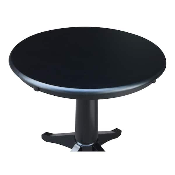 O&O by Olivia & Oliver fashion Round Metal Pedestal Table in Black