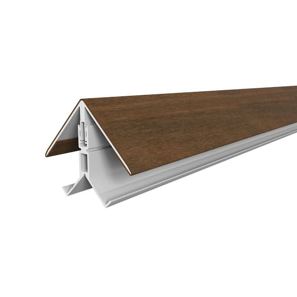 Alusions 2.87 in. x 3.56 in. x 8 ft. Peruvian Teak Composite Aluminum Outside Corner Trim Kit for 1 in. Board