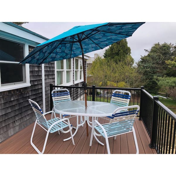 42 in. x 69.43 in. Black Powder Coated Aluminum Preassembled Deck Railing