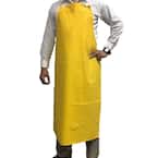 Waterproof and Oilproof Vinyl Bib Apron with Adjustable Neck, Small, Yellow