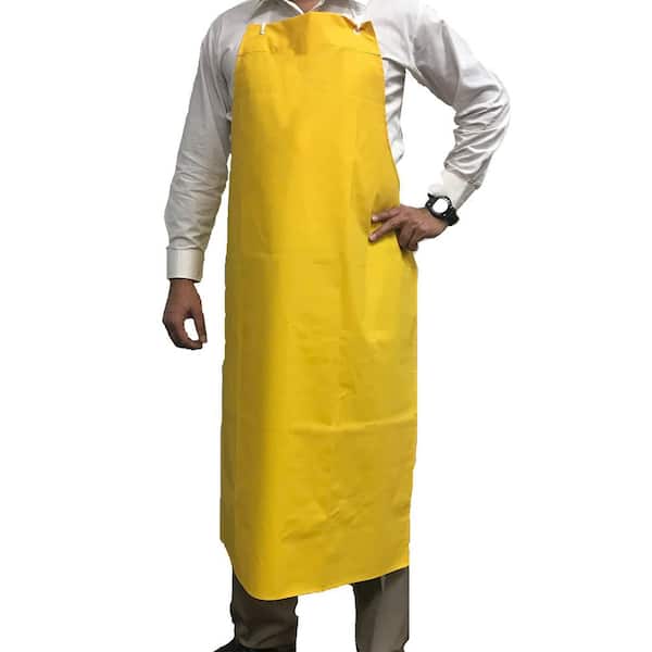 KLEEN CHEF Waterproof and Oilproof Vinyl Bib Apron with Adjustable Neck, Small, Yellow
