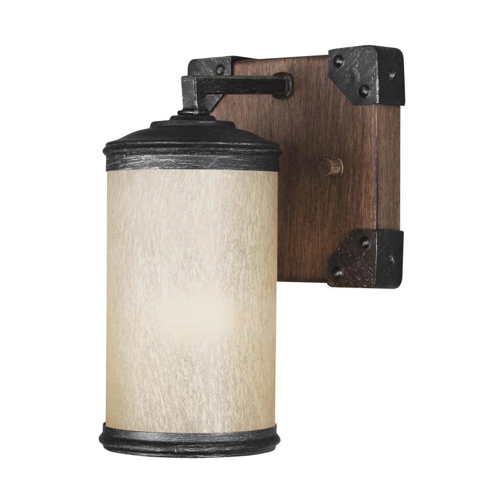 Stardust Brown Cylinder Vanity Light with Creme Parchment Shade