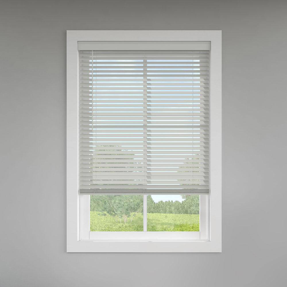 Classic Value Light Gray Cordless Room Darkening Faux Wood Blinds with 2 in. Slats - 31 in. W x 72 in. L, Custom price history on PriceWatchPro