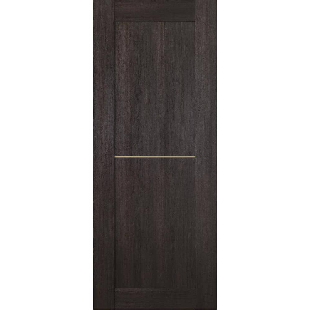 Vona 07 1H Gold 24 in. W x 80 in. H x 1-3/4 in. D 1-Panel Solid Core Veralinga Oak Prefinished Wood Interior Door Slab -  Belldinni, 196230