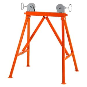 2 in. to 36 in. Pipe Stand with Roller Head 2,500 lbs. Load for Pipes 45# Steel