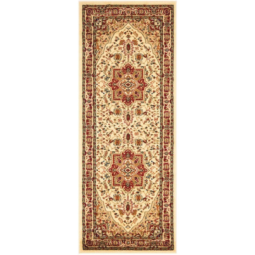 Lyndhurst Ivory/Red 2 ft. x 8 ft. Floral Border Medallion Runner Rug price history on PriceWatchPro