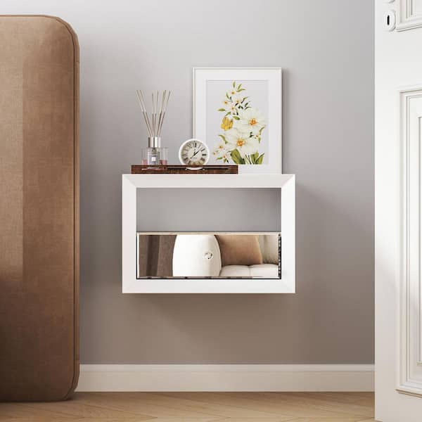 THKSHOUZ White 17.72 in. W x 12.2 in. H Modern Floating Nightstand