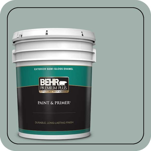 BEHR PREMIUM PLUS 5 gal. #N430-3 Garden Vista Semi-Gloss Enamel Exterior Paint & Primer