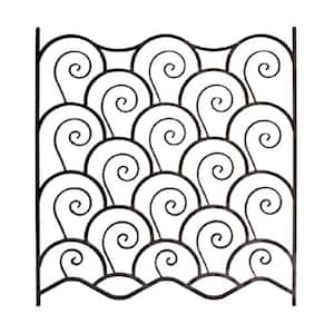 39-3/8 in. x 34-1/16 in. 1/2 in. Square Bar Gonzato Design Rolling Scrolls Design Forged Wrought Iron Raw Railing Panel
