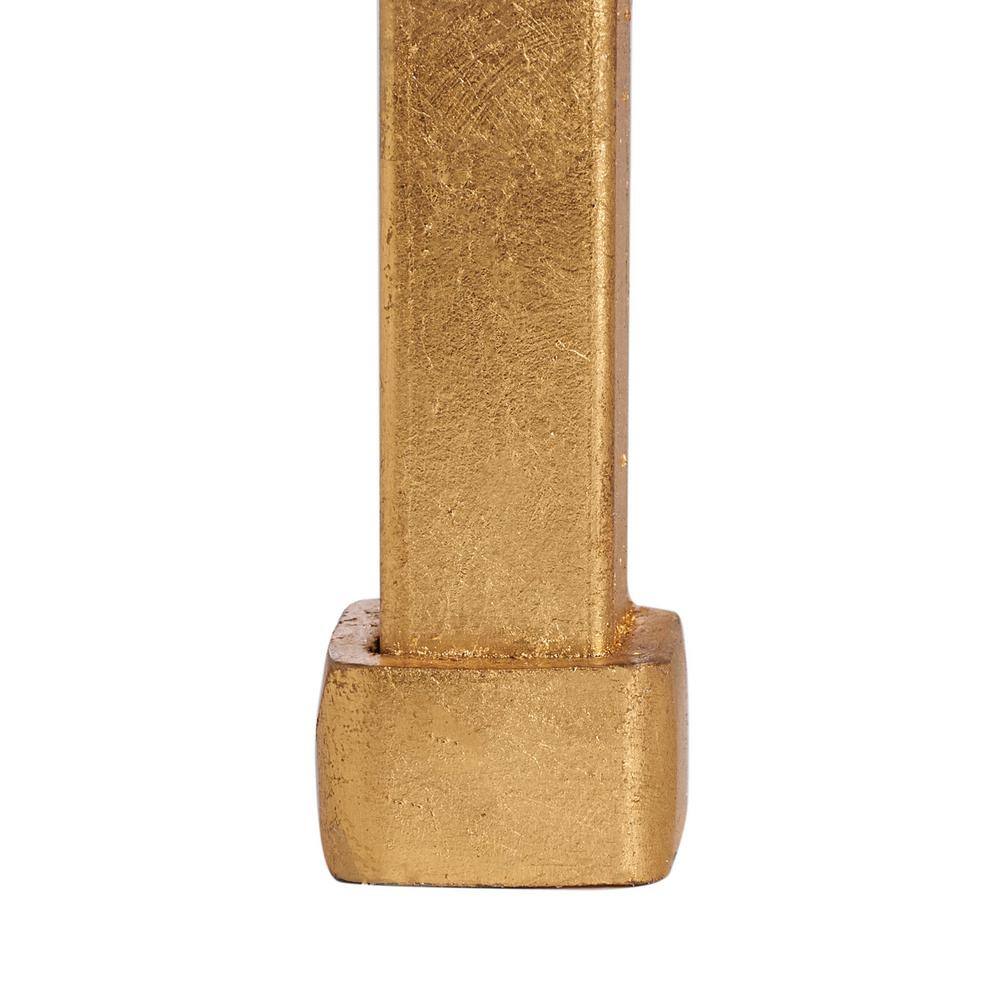 Hanzel Gold Leaf Glass Top Rectangular Side Table