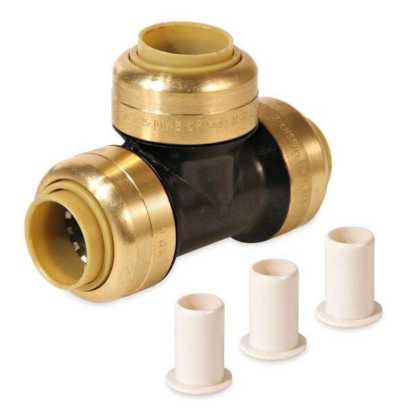 KBI 1 in. x 1 in. x 1/2 in. Polysulfone CTS Glueless Quick Connect Reducer Tee Push for PEX CPVC Copper