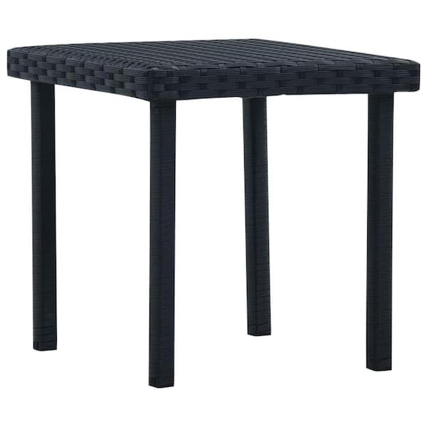 Black Square Metal 15.7 in. Outdoor Side End Tea Table