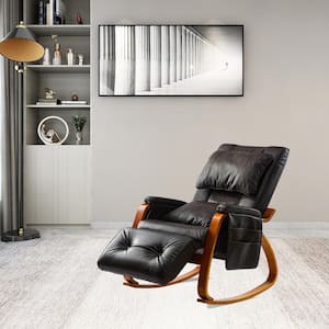 Brown PU Leather Massage Rocking Chair Side Chair