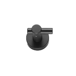 4-Packs Set of Thickened Space Aluminium Wall Mounted Knob Robe/Towel Hooks in Matte Black