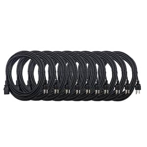 12 ft. Universal AC Power Cord UL Approved NEMA 5-15P to C13 18 AWG / 3-Conductors Indoor Black (10-Pack)