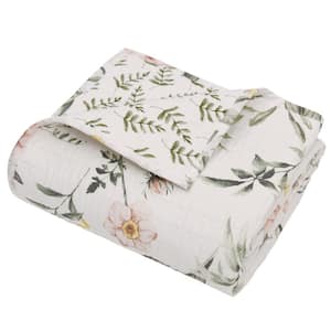 Viviana Multi-Color Floral/Botanical Quilted Cotton Throw Blanket
