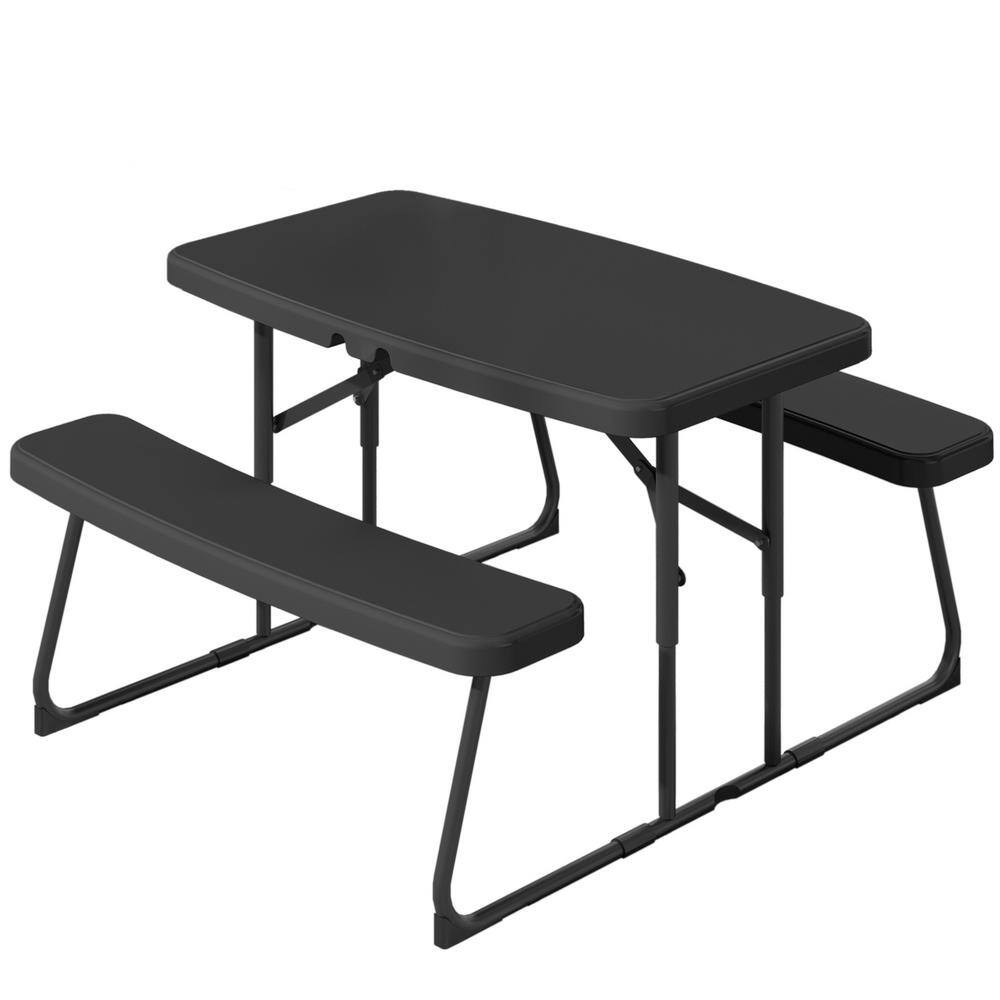 DEXTRUS 21.26'' H Kid's Black Folding Outdoor Picnic Table