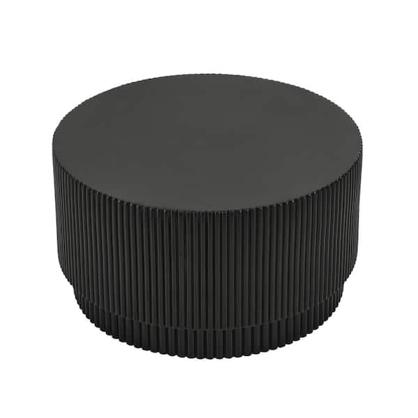 Sudzendf 30.00 in. W Modern Nordic Style H-shaped barrel Metal Coffee Table in Black