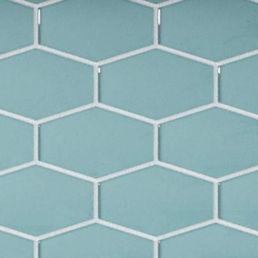 Long Hex 11 in. x 10.6 in. Skyline Gloss Glass Mesh-Mounted Mosaic Tile (9.02 sq. ft./Case) price history on PriceWatchPro