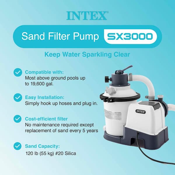 Intex 3000 GPH Above Ground Pool Sand Filter Pump with in - Main Image