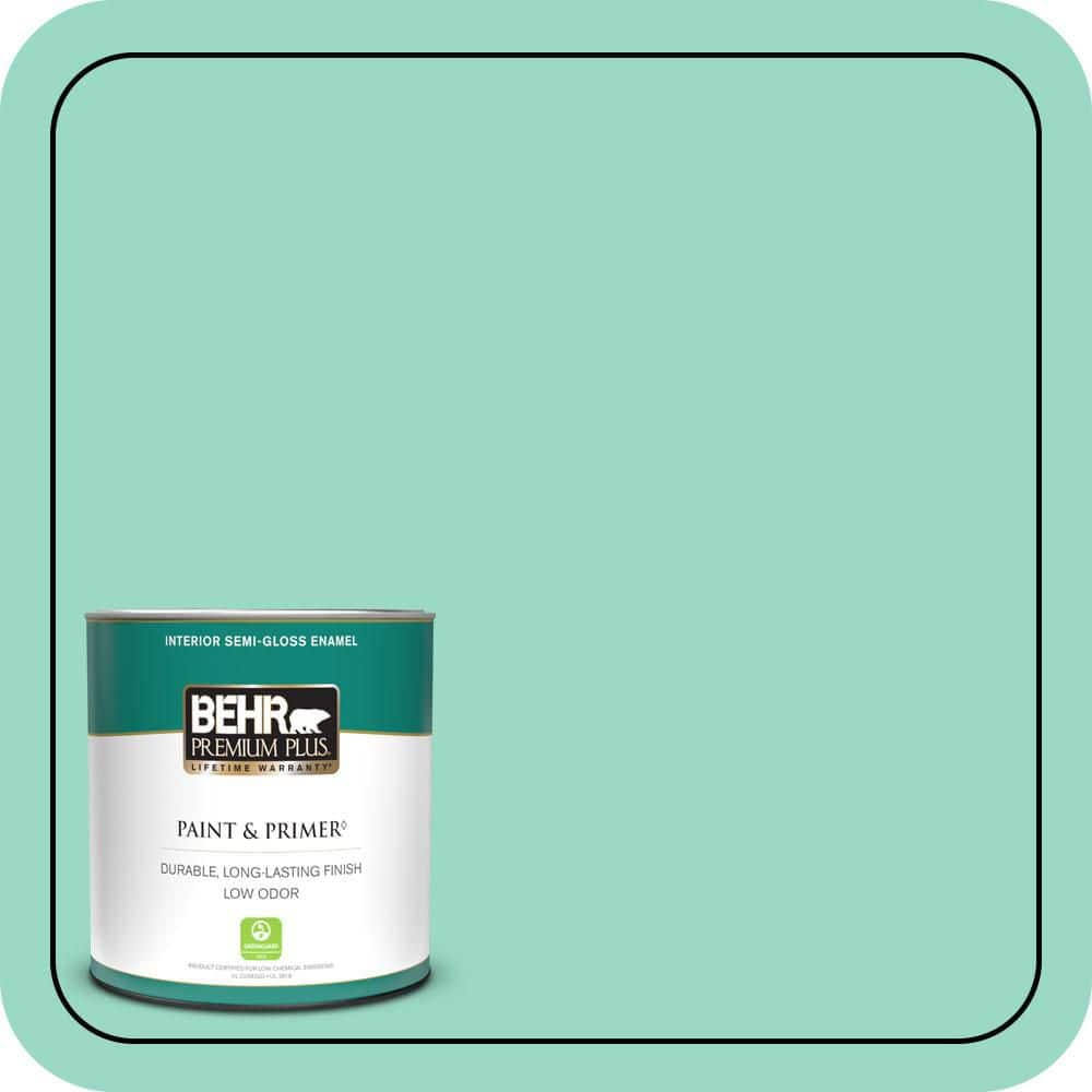 1 qt. Home Decorators Collection #HDC-SP16-07 Isabellas Aqua Semi-Gloss Enamel Low Odor Interior Paint & Primer price history on PriceWatchPro