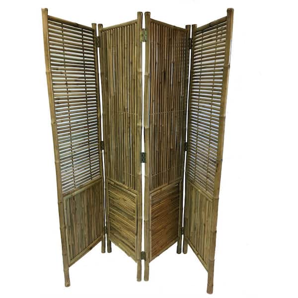 72 in. W x 72 in. H Bamboo Screen 4-Panel Self Standing Screens