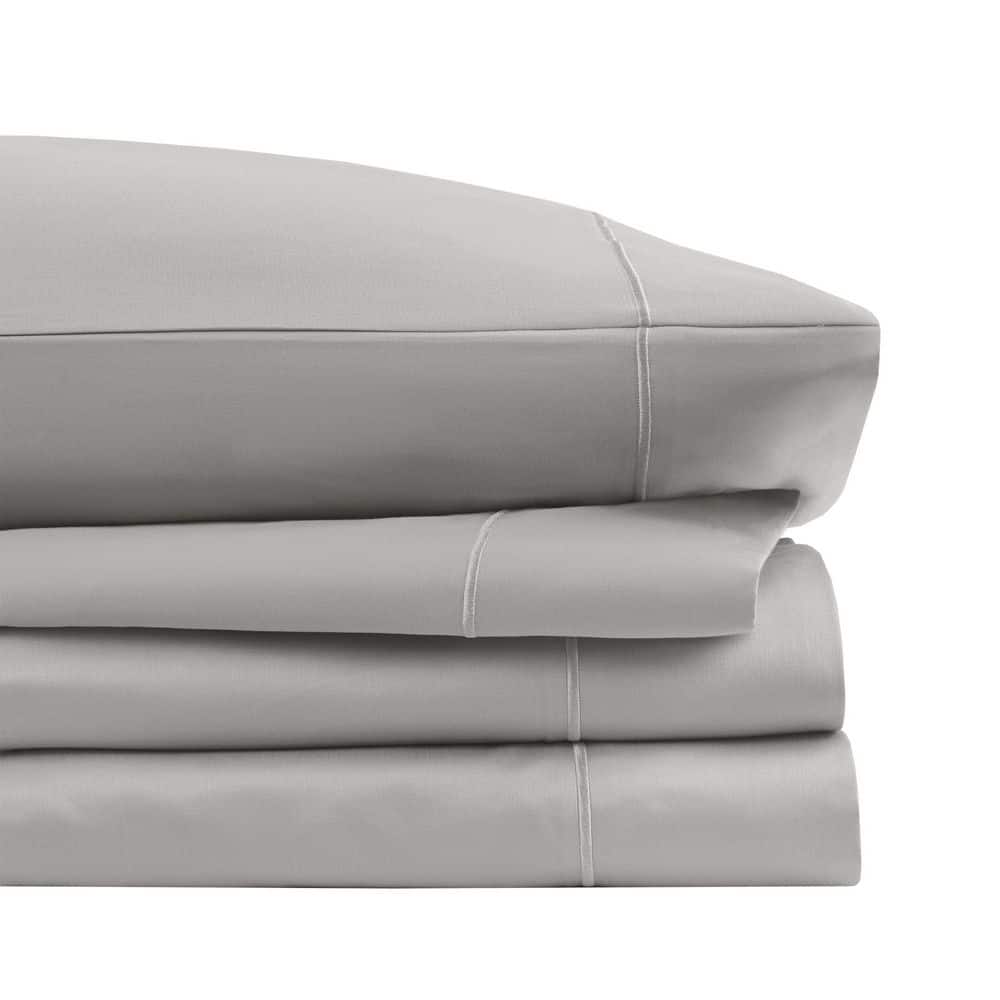 Queen Light Grey Cotton Sheet Set with Baratta Hemstitching