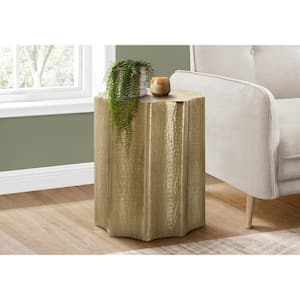 24 in. Gold Sun Shaped Metal End Table
