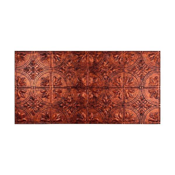 Fasade Traditional Style #2 2 ft. x 4 ft. Glue Up PVC Ceiling Tile in Moonstone Copper