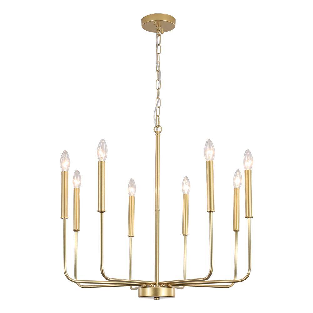 LWYTJO Marshana 26.8in. 8Light Spray Gold Rustic Linear Chandelier