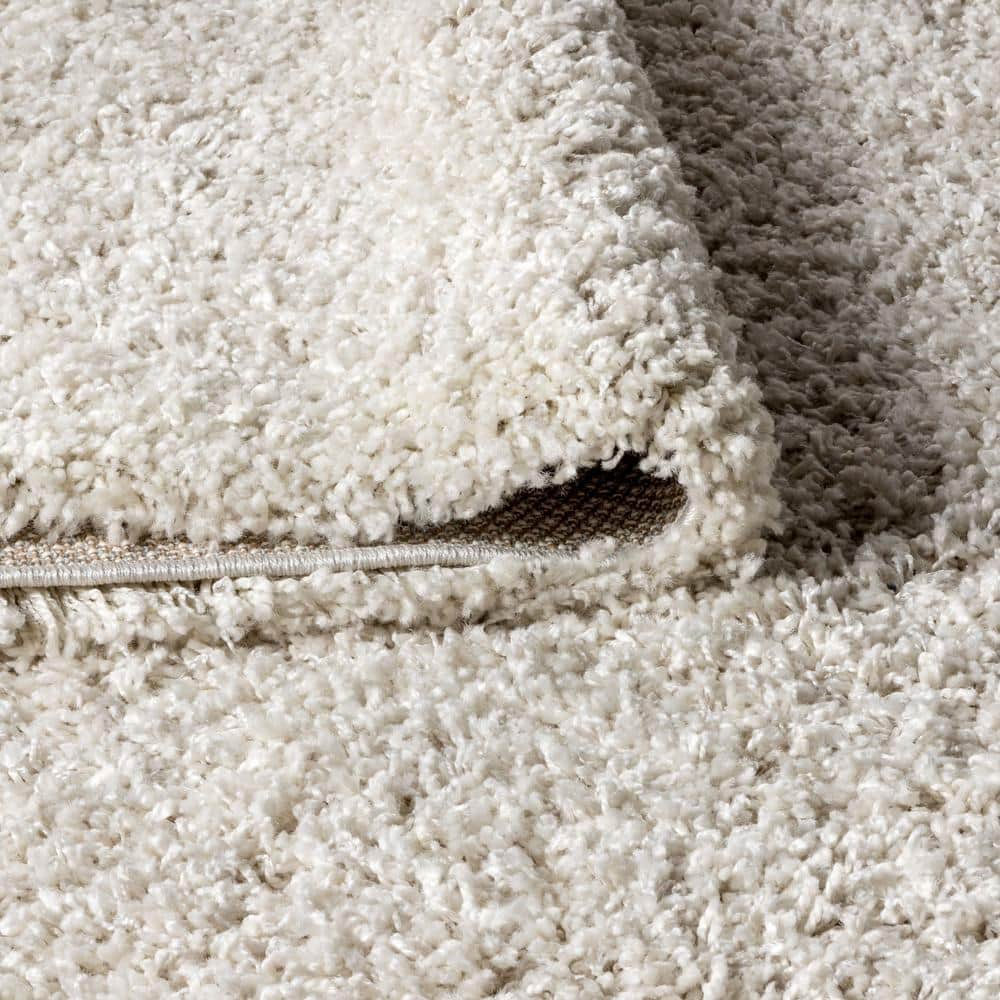 Mercer Cream Shag Plush Rectangular Area Rug 3' x 5'