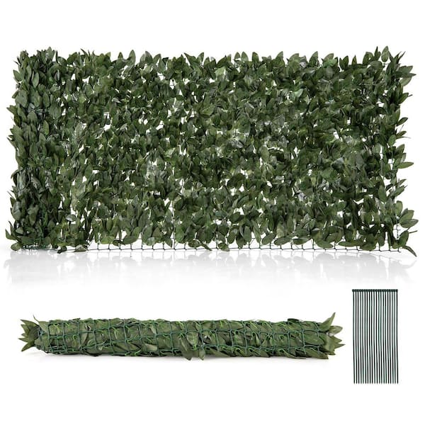120 in. W x 40 in. H Plastic Artificial Ivy Privacy Fence Faux Ivy Vines Covering Leaves Wall Roll Decorative