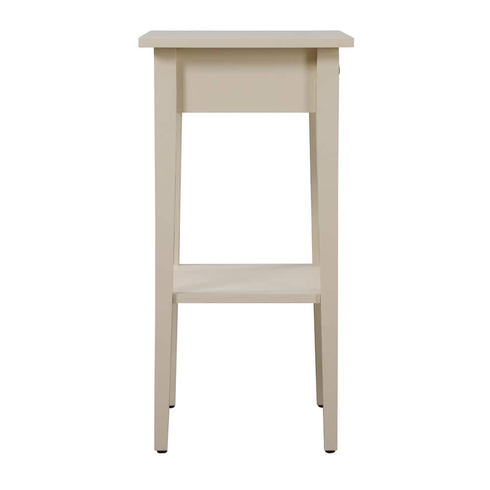 Dalton Beige Modern Nightstand with Open Storage Shelf