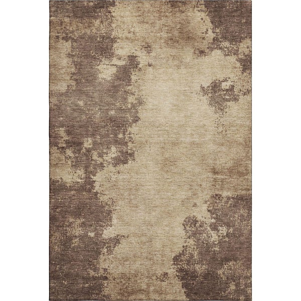 Mayfield Premium Machine Washable Abstract AMF1902 Brown 10 ft. x 14 ft. Area Rug