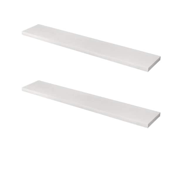 48"W x 7.9"D x 1.5"H Floating Shelves for Wall White Shelves Set of 2,Floating Shelf with Invisible Brackets